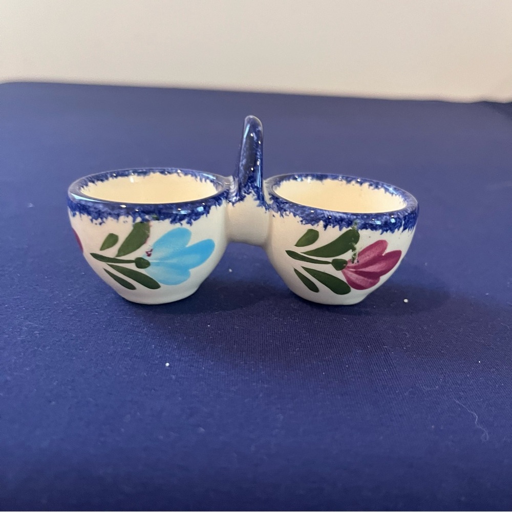 Antique Or Vintage Possibly French Open Salt Cellar Ceramic Or Pottery